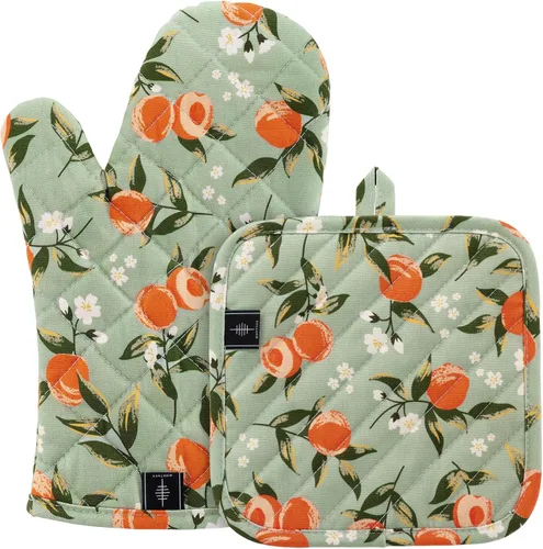 Miniatura 9 de Agarraderas de algodón para cocina resistentes al calor, almohadillas calientes, juego de salvamanteles antideslizantes para ollas de cocina