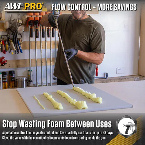 Miniatura 4 de AWF PRO Pistola de espuma en aerosol: boquilla de 2 pies de largo, alta precisión, control de flujo ajustable, aplicador profesional de grado