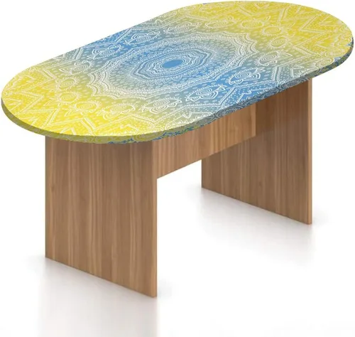 Miniatura 8 de XISUNYA Mantel ovalado ajustable para patio, de poliéster elástico degradado, mantel con estampado de mar y océano misterioso profundo, se adapta a