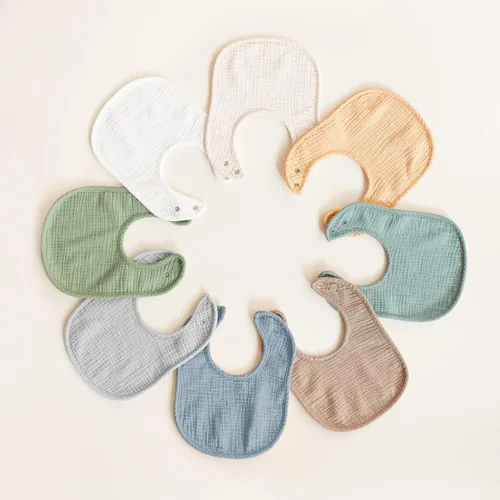 Miniatura 7 de Konssy Baberos de muselina para bebé, paquete de 8 unidades, bandana de algodón, unisex, para niños y niñas, juego suave y absorbente para dentición
