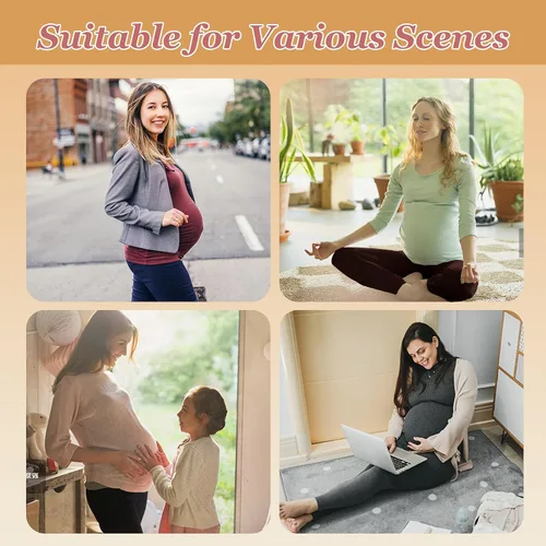 Miniatura 2 de TNNZEET Leggings de maternidad sobre el vientre con bolsillos, pantalones negros de entrenamiento para yoga y embarazo