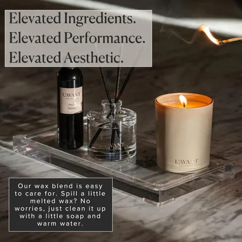 Miniatura 7 de L'AVANT Collective Ambre Santal - Vela perfumada de lujo, cera de soja y coco, no tóxica, 40 horas de tiempo de combustión, vela para decoración