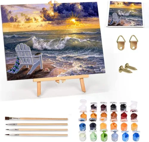 Miniatura 52 de Ledgebay Kit de Pintura por Números DIY para Adultos con Lienzo Enmarcado, de Principiante a Avanzado, los Kits Incluyen Juego de Pintura Acrílica