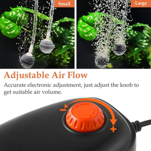 Miniatura 2 de FEDOUR 4W/5W/8W Aquarium Corded Electric Air Pump, 96GPH/160GPH/256GPH Dual Outlets 4 Outlets Oxygen Pump, Ultra Quiet Aquarium Bubbler for up to