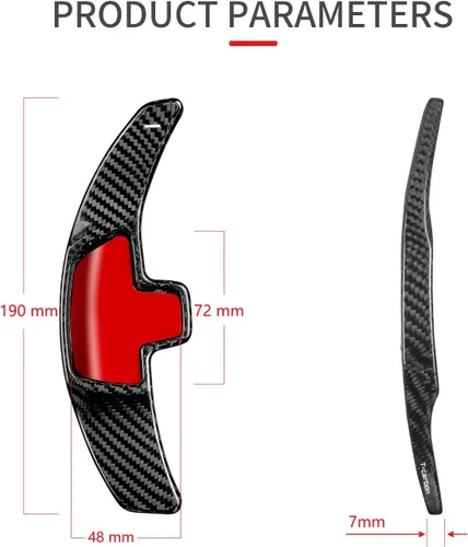 Miniatura 4 de T-carbon Extensión de palanca de cambios de paleta de fibra de carbono genuina para Mercedes Benz A B C E S Clase CLA CLS GLC GLE450 GLS G Series