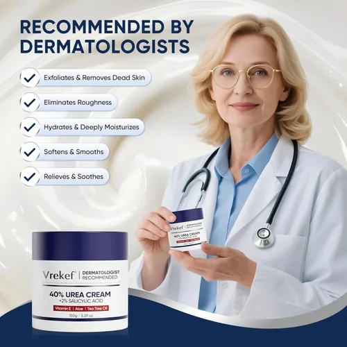 Miniatura 4 de Crema de urea 40 por ciento para pies de máxima resistencia, crema de urea 40% más ácido salicílico 2%, crema para pies y manos para piel seca