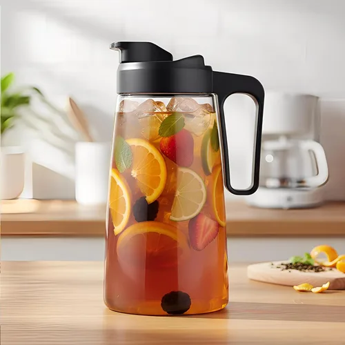 Miniatura 6 de Sivaphe Cafetera grande de hielo frío de 64 onzas, jarra Traitan Safty Traitan, a prueba de fugas, método de cafetera caliente helada, 2 cuartos