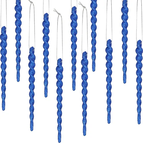 30 piezas de carámbanos de plástico trenzados para árbol de Navidad; adornos colgantes para árbol de Navidad, fiesta de Navidad, boda, fiesta (5.12