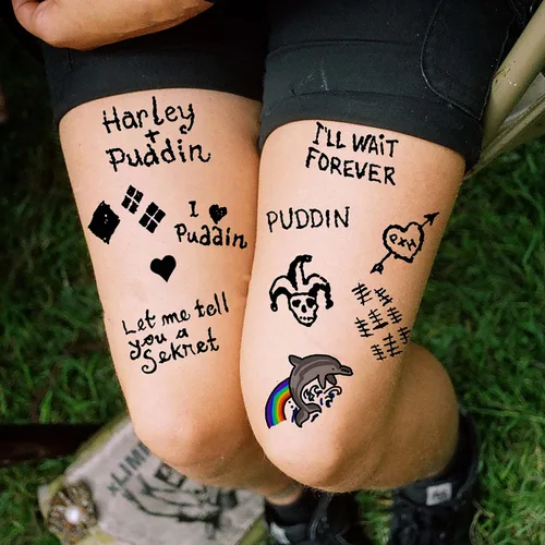 Miniatura 4 de COKTAK 6 hojas de tatuajes temporales HQ para mujeres, niños y hombres, kit de maquillaje de Halloween, cosplay, tatuajes falsos de rostro, Joker-B