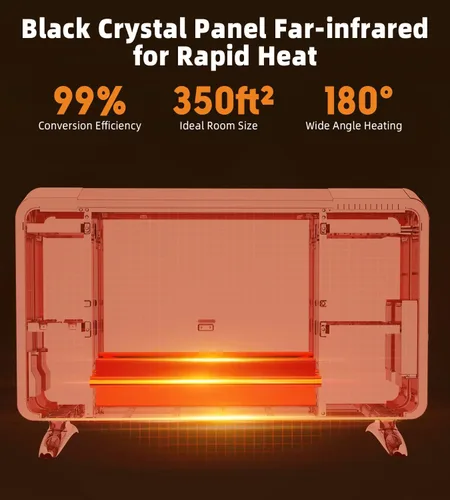 Miniatura 2 de Calentadores de espacio de convección para uso en interiores, habitación grande, calentador infrarrojo de 1500 W con control remoto, temporizador