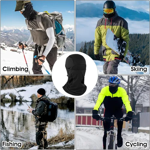 Miniatura 6 de COMNICO Pasamontañas elástico ajustable para invierno, resistente al viento, bufanda de esquí, protección contra el frío, equipo para hombres