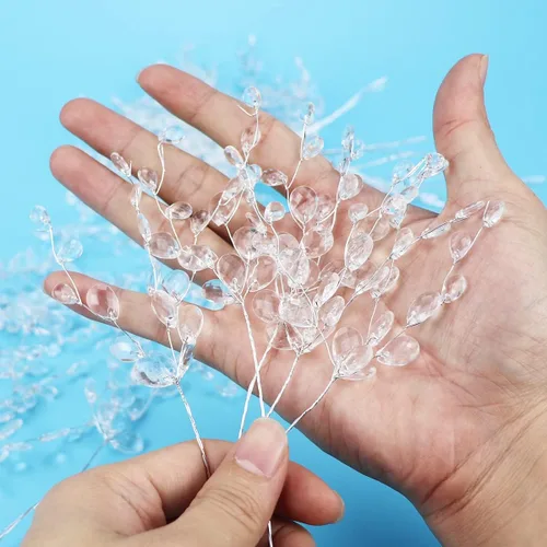 Miniatura 3 de Ramo artificial de 50 tallos para manualidades, cuentas acrílicas, ramas de flores, aerosoles para bodas, manualidades