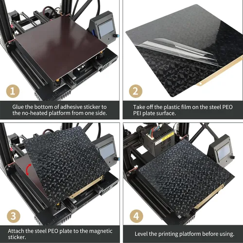 Miniatura 7 de IdeaFormer-3D H1H Placa de Construcción 235x235mm, Haz de Luz Doble Cara+Muelle de Acero Flexible Fantasma para Creality Ender 3/Ender 3 Pro/Ender 3