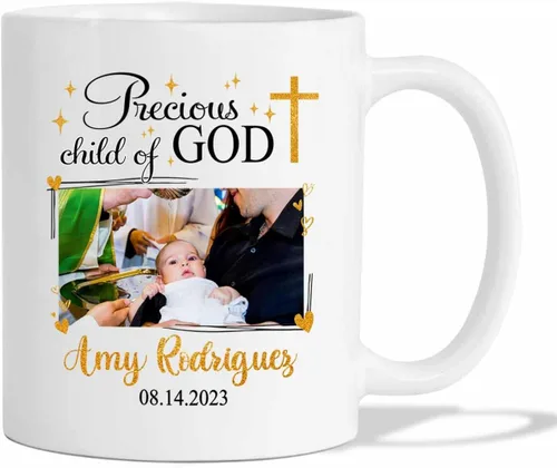 Miniatura 15 de Tazas personalizadas de la Santa Comunión de 11 onzas y 15 onzas, taza de café blanca con texto en inglés "My First Holy Communion", regalos