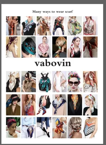 Miniatura 6 de vabovin Pañuelo de seda para mujer, de 35 pulgadas, de satén, grande, cuadrado, para el cabello, pañuelo para dormir