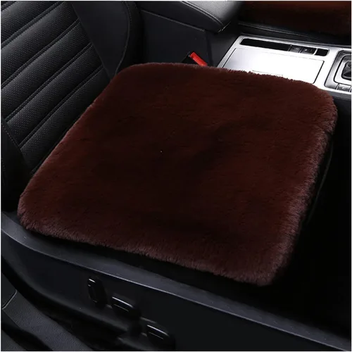 Miniatura 24 de LoveisLove Cojín de asiento de automóvil para asiento de conductor, almohadilla de asiento de felpa sintética, suave, cómoda, cálida, silla de Negro