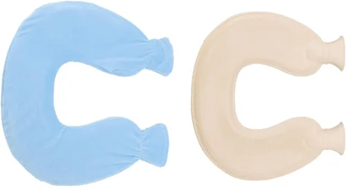 Miniatura 2 de ZJchao Bolsa de agua caliente, en forma de U, alivio del dolor de cuello y hombros, almohada de terapia de calor con funda de vellón, compresa fría
