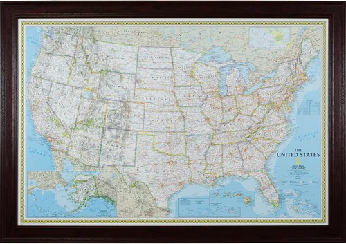 Miniatura 21 de Craig Frames mapa de viaje clásico de los Estados Unidos, Papel, 24 x 36 pulgadas