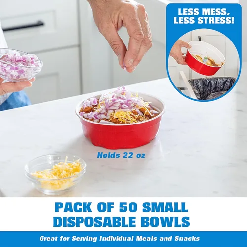 Miniatura 2 de GoBig Red Party Cup Bowls - Large Disposable Plastic Bowls - 22 oz or 60 oz