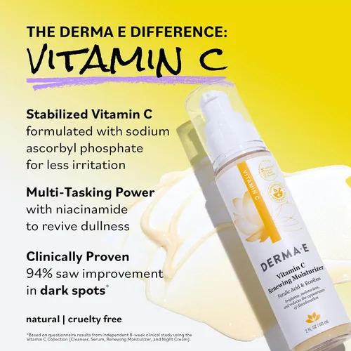 Miniatura 8 de DERMA-E Hidratante renovador de vitamina C – Crema renovadora de piel facial iluminadora e hidratante – Crema hidratante facial antienvejecimiento