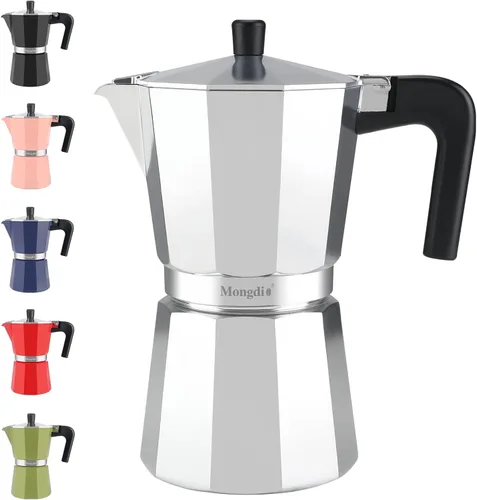 Miniatura 20 de Mongdio - Cafetera de café espresso para estufa Moka, Cafetera Cubana para estufa, Cafetera Mocha Greca Italiana, para 6 tazas de espresso, 10 onzas