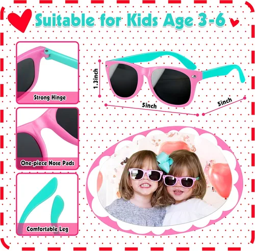 Miniatura 10 de Gafas de sol para niños a granel, gafas de sol de neón con protección UV400, niños y niñas, recuerdos de fiesta para niños, suministros de fiesta