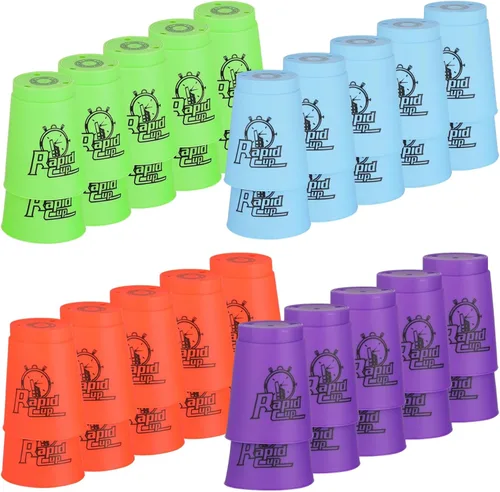 yeesport Vasos apilables deportivos, 48 piezas de vasos deportivos apilables para viajes, fiestas, desafíos, competición, regalo para niños y