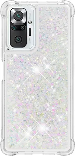 Miniatura 45 de Glitter Sparkle Moving Quicksand Flowing Cover para Xiaomi Redmi Note 10S Bling Liquid Clear Star Heart Silicona Bumper Funda transparente de goma a