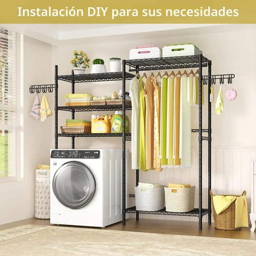 Miniatura 4 de Ulif U5 Estante de Almacenamiento Sobre la Lavadora y Secadora, Ahorrador de Espacio para Cuarto de Lavado, Estante Organizador y de Almacenamiento