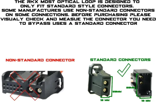 Miniatura 4 de Adaptador para radio y audio macho y hembra, desvío de bucle de fibra óptica RKX Most para Mercedes, BMW, Audi y Porsche