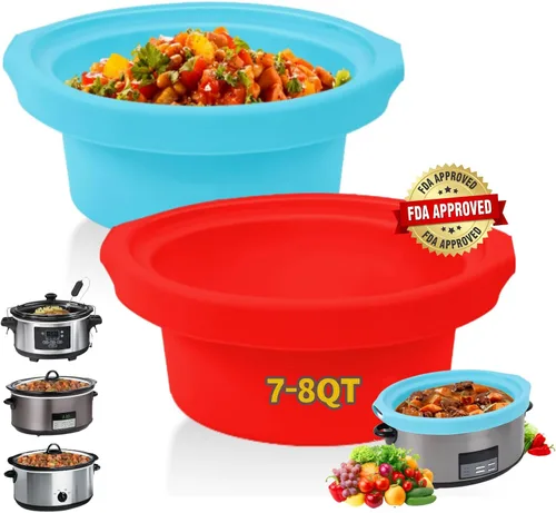 Miniatura 9 de Forros para olla de cocción lenta que se ajustan a Crock Pot de 6,5 a 7,5 l, 2 piezas de forros para olla de cocción lenta de 6,5 a 7,5 l para ollas