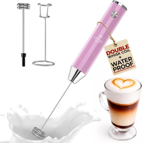 Miniatura 48 de Zulay Kitchen Espumador de leche de mano con pilas Duracell AA – Mezclador eléctrico ultrarrápido y creador de espuma, mezclador de bebidas fácil