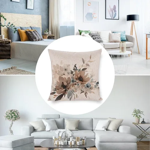 Miniatura 5 de Fundas de cojín decorativas modernas de lino con diseño de flores en acuarela, decoración del hogar al aire libre, primavera y verano, margaritas