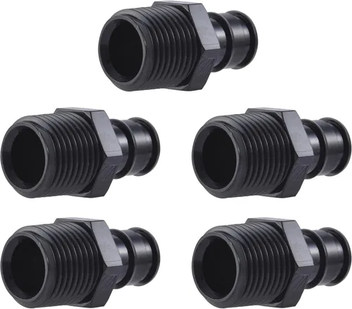 SharkBite Adaptador de expansión Poly MNPT de 1/2 x 1/2 pulgada para tubería PEX-A, paquete de 5, accesorios de plomería de plástico, adaptador