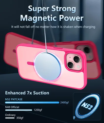 Miniatura 1481 de FNTCASE Funda para iPhone 13 Pro-Max: Fundas magnéticas transparentes compatibles con Magsafe Slim anti amarillamiento protección contra caídas