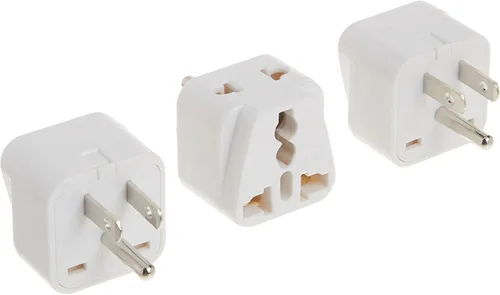 Adaptador de enchufe de alimentación universal de 2 entradas, paquete de 3 unidades, tipo B, certificado CE para teléfonos móviles, portátiles,
