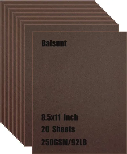 Miniatura 21 de Baisunt 20 hojas de cartulina negra de 250 g/m²/92 lb, papel grueso en blanco para proyectos de arte DIY, álbum de recortes, elaboración de tarjetas