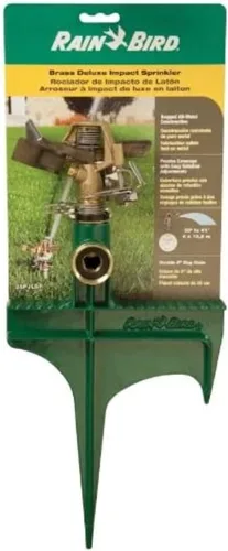 Miniatura 3 de Rain Bird 25PJ - Rociador de impacto de latón, verde, patrón ajustable de 20° a 360°, distancia de pulverización de 20 a 41 pies
