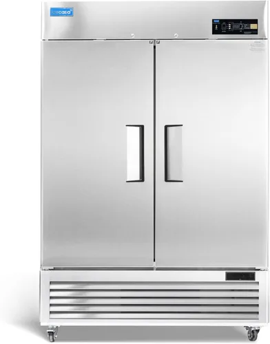 Miniatura 8 de ICECASA Congelador comercial de 48 pulgadas de ancho, 36 pies cúbicos, 2 puertas sólidas de acero inoxidable, ventilador comercial