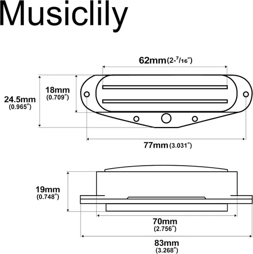 Miniatura 2 de Musiclily Pastilla Humbucker de Doble Carril Caliente de Alta Salida Tamaño de Bobina Simple para Guitarra para Fender Squier Strat, Crema