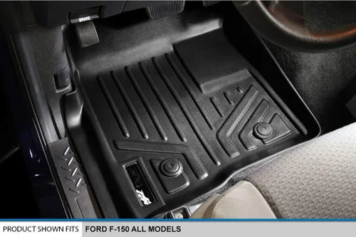 Miniatura 2 de SMARTLINER Juego de tapetes de piso de primera fila para Ford F-150 2011-2014
