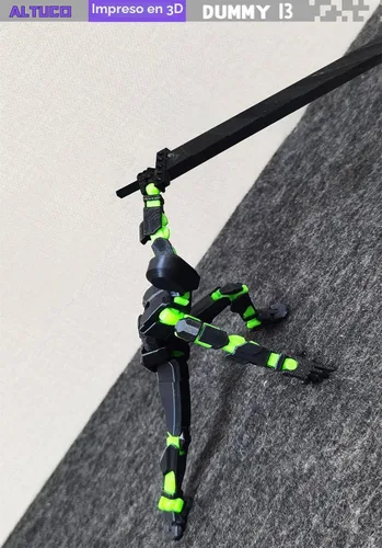 Miniatura 8 de altuco Juego de figuras de acción T13, figuras de acción Titan 13 con múltiples accesorios, relleno de calcetín de Navidad para niños (negro y verde)