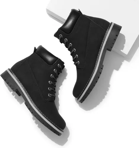 Miniatura 8 de Bruno Marc Botas de nieve de invierno para mujer, botines con forro de piel sintética, botas cortas de trabajo cómodas para mujer al aire libre 2.0