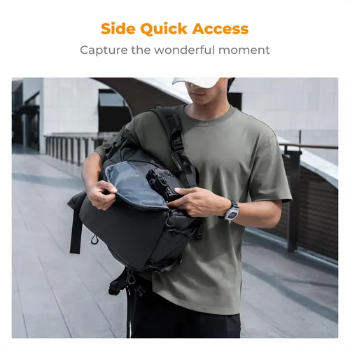 Miniatura 5 de K&F CONCEPT Mochila para cámara, bolsa para cámara con compartimento para laptop de 15.6 pulgadas, mochila expandible con bolsillo superior