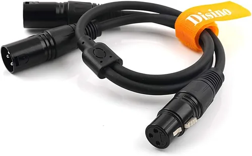 Miniatura 2 de Cable divisor XLR hembra a 2 macho cable de micrófono XLR Y cable divisor equilibrado (3 pines macho a 1 hembra) - 1.5 pies