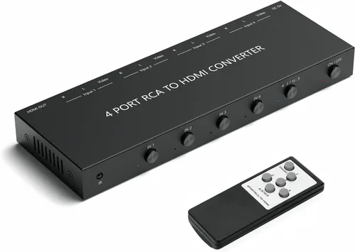 Miniatura 10 de Adaptador convertidor RCA/AV a HDMI de 2 puertos para WII, N64, Xbox, PS1/2/3, reproductores de DVD, etc. (salida HDMI 2AV en 1)