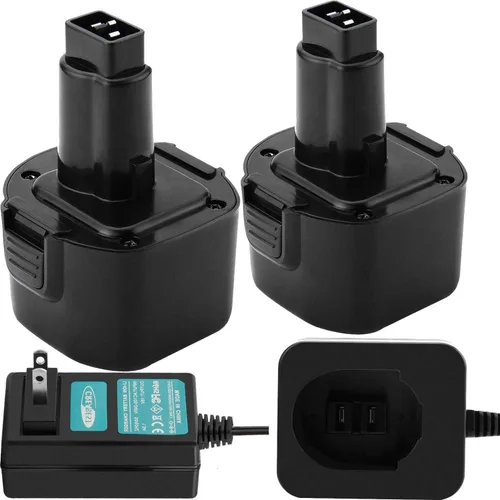 CREABEST Paquete de 2 baterías de repuesto para Dewalt DW9052 DE9062 de 9.6 voltios 3500mAh Ni-MH DW9062 DW926 DW955 DW9061 compatible con Black &