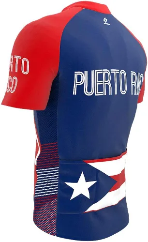 Miniatura 4 de Jersey de ciclismo de manga corta para hombre de Puerto Rico