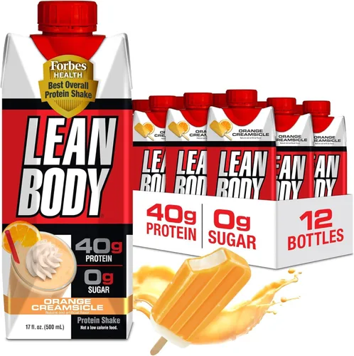 Miniatura 19 de Lean Body Batido de proteínas listo para beber, 40g de proteína, mezcla de suero, 0 azúcar, sin gluten, 22 vitaminas y minerales