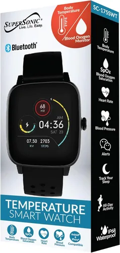 Miniatura 4 de Supersonic SC-175SWT - Reloj inteligente con pantalla táctil HD de 1.4 pulgadas con monitor de temperatura corporal, monitoreo de salud, más de 100